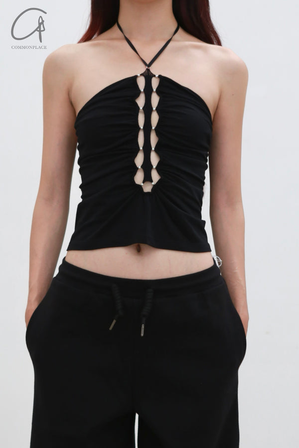 Rui Zhou 24 Autumn and Winter Thorn Halter Series RUI-RAW24WV09-HEI Black